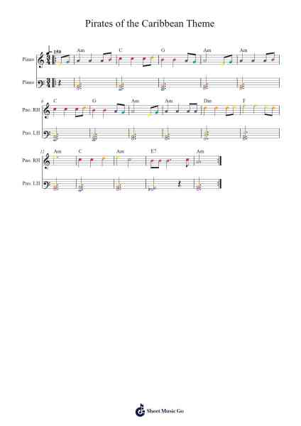 Pirates of the Caribbean Theme Sheet Music by Misc Soundtrack-Arr.Hoodlyle Joyyoung