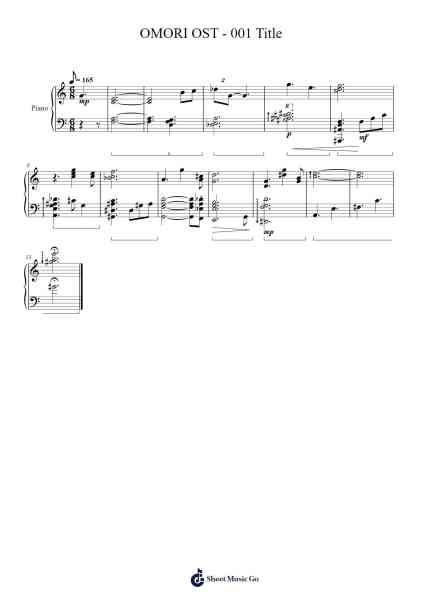 OMORI OST - 001 Title Sheet Music by Pedro Silva-Arr.Beardfaithe Kirkbia