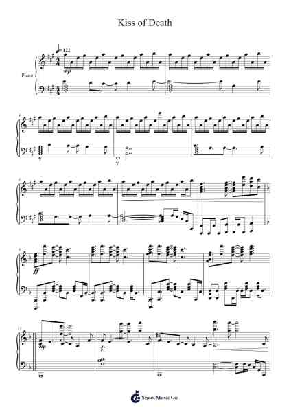 Kiss of Death Sheet Music by Mika Nakashima-Arr.Wrightrae