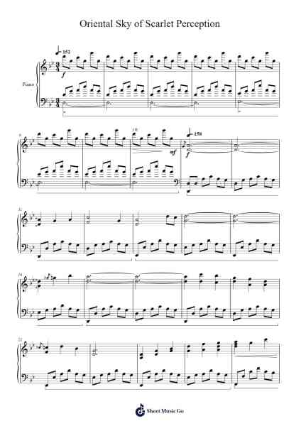 Oriental Sky of Scarlet Perception Sheet Music by U2-Arr.Wooraine Fintis