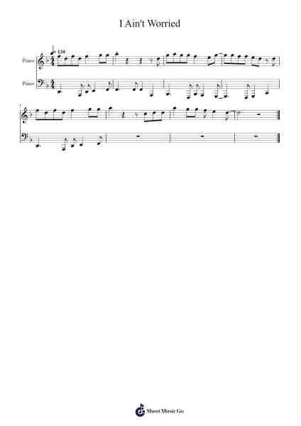 I Ain't Worried Sheet Music by jimmy_GI-Arr.Shirvien