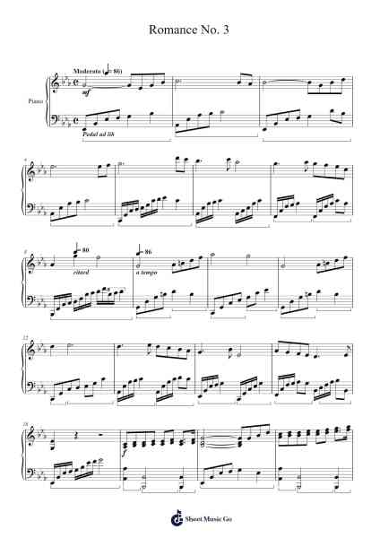 Romance No. 3 樂譜由 Ronald E. McVey - 編曲 Keyjean Leighmuel