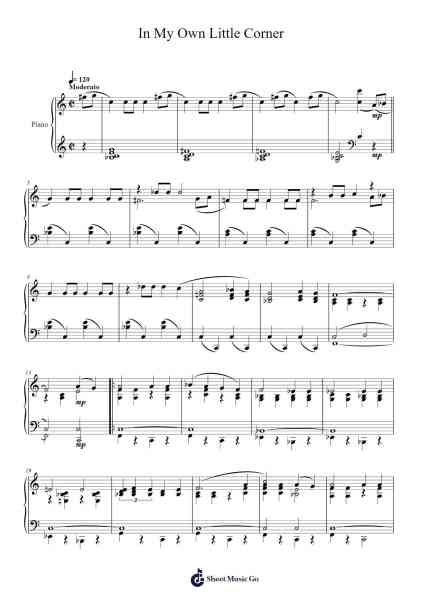 In My Own Little Corner Sheet Music by Richard Rodgers-Arr.Holtbelle