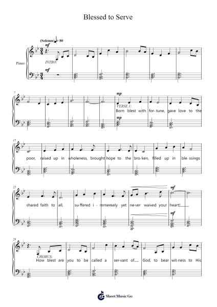Blessed to Serve Sheet Music by O'Canat-Arr.Gemten Churhy