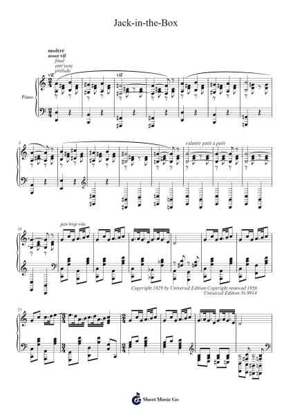 Jack-in-the-Box Sheet Music by Erik Satie-Arr.Lamjane