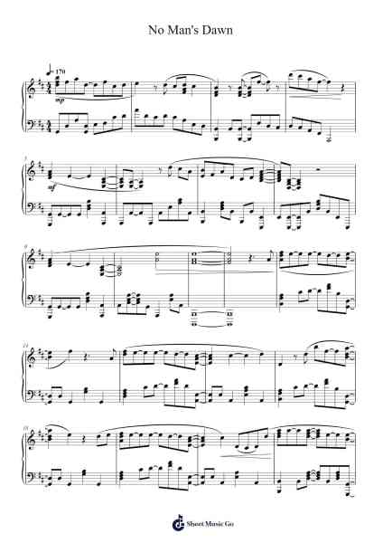 No Man's Dawn Sheet Music by Mayu Maeshima-Arr.Clydn