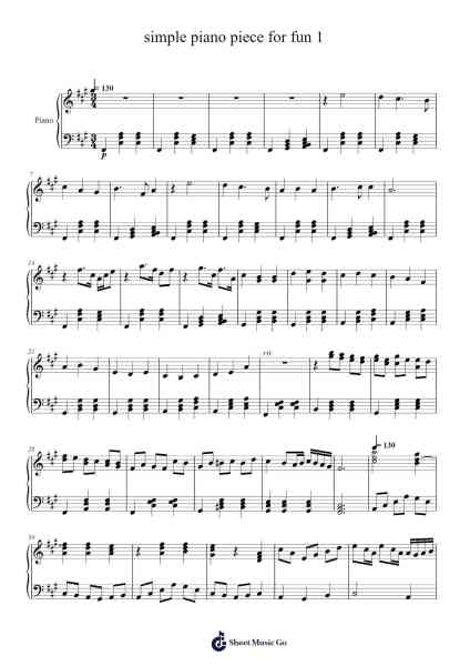 simple piano piece for fun 1 Sheet Music by Ogel Clyrick-Arr.Cisraine