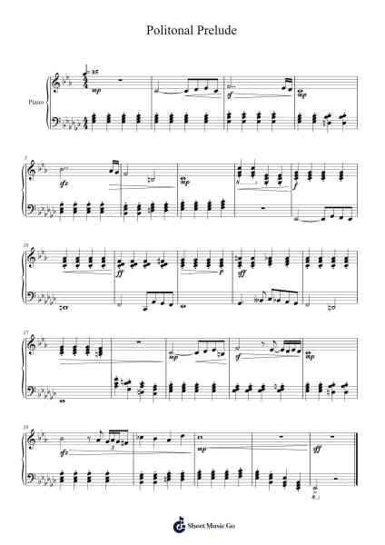 Politonal Prelude Sheet Music by Ş. Şafak Kıymaz-Arr.Leaglan Piersmar