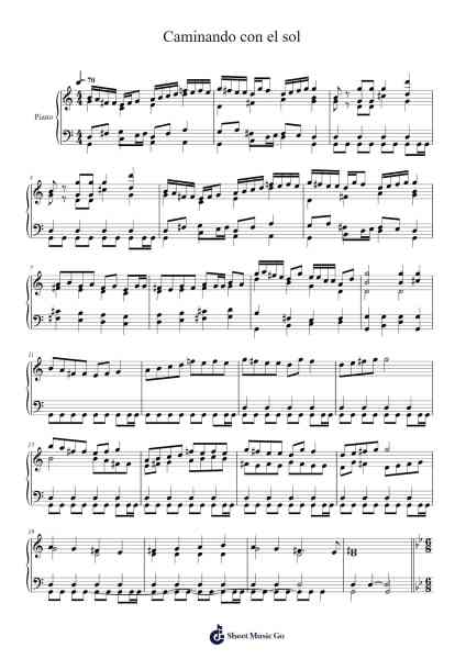 Caminando con el sol Sheet Music by marianomitz14-Arr.Joshgins Widred