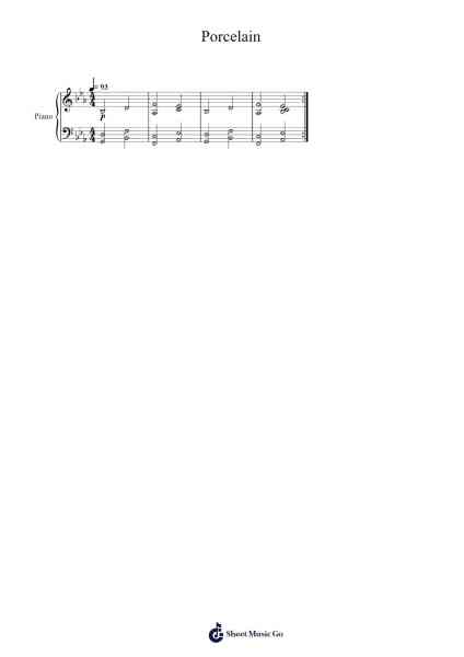 Porcelain Sheet Music by Moby-Arr.Duttledk Corh