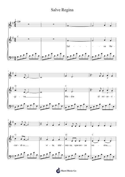 Salve Regina Sheet Music by Rns-Arr.Merpe