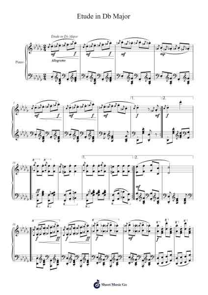 Etude in Db Major 樂譜由 Austin Myers - 編曲 Shirnett