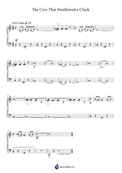 The Croc That Swallowed a Clock Sheet Music by Mark Tanner-Arr.Chrisriah Sheicia