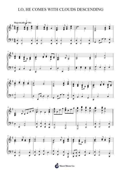 Lo, he comes with clouds descending Sheet Music by Misc Traditional-Arr.Aslan Wordford