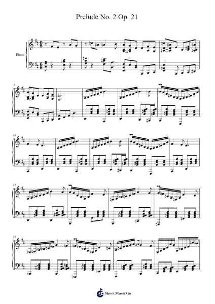 Prelude No. 2 Op. 21 Sheet Music by ...etc...-Arr.Beernoel Oisensharp