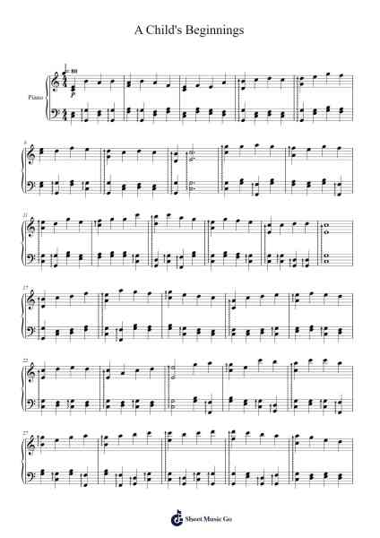 A Child's Beginnings Sheet Music by Zangtout-Arr.Jonqy Keyreed