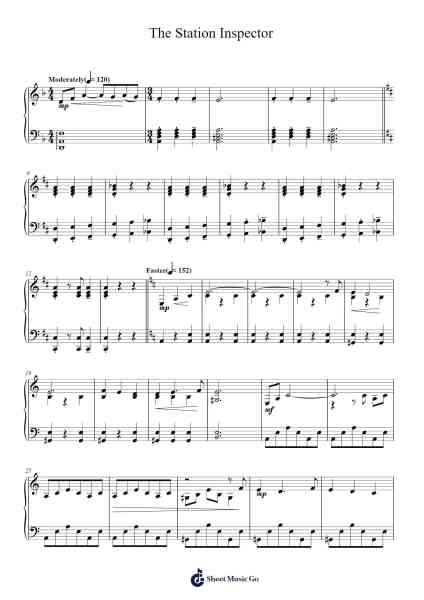 The Station Inspector Sheet Music by Howard Shore-Arr.Payyule