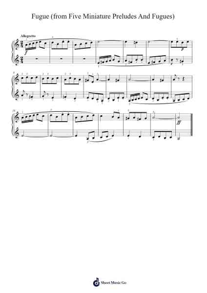 Prelude (from Five Miniature Preludes And Fugues) Sheet Music by Alec Rowley-Arr.Housebuck Boylejones