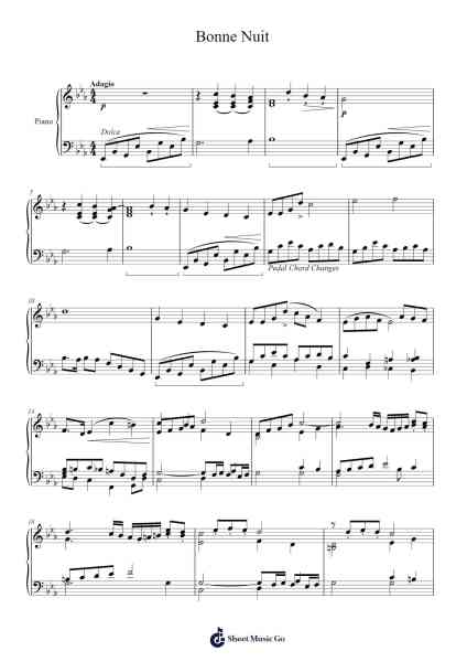 Bonne Nuit - Sleep Nocturne Stage 2: NREM Stage 1 Sheet Music by Ryan K. Moeller-Arr.Yvonmuel
