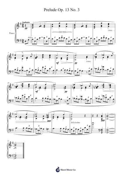 Prelude Op. 13 No. 3 in G Major Sheet Music by Alexander Scriabin-Arr.Boyletio Wanleigh