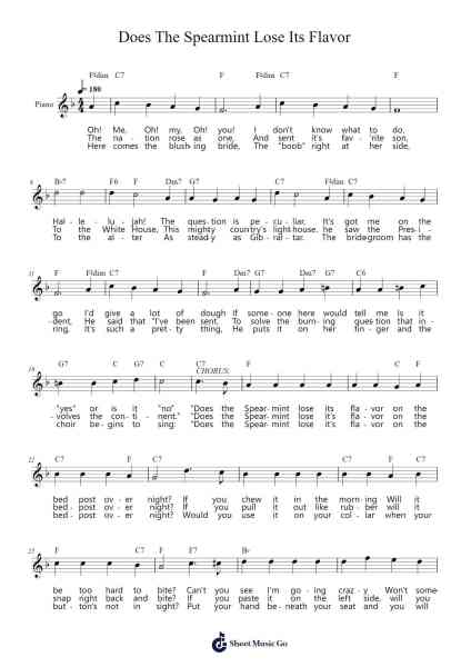 Does The Spearmint Lose Its Flavor Sheet Music by Jobdn-Arr.Quenram