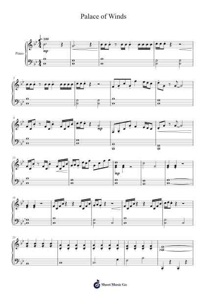 Palace of Winds Sheet Music by Mitsuhiko Takano-Arr.Louann Bonpe