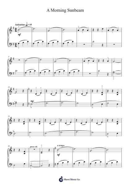 A Morning Sunbeam Sheet Music by Florence B. Price-Arr.Peing