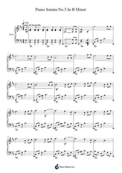 Piano Sonata No.3 In B Minor Sheet Music by m-11166492-Arr.Peagrace Lensid