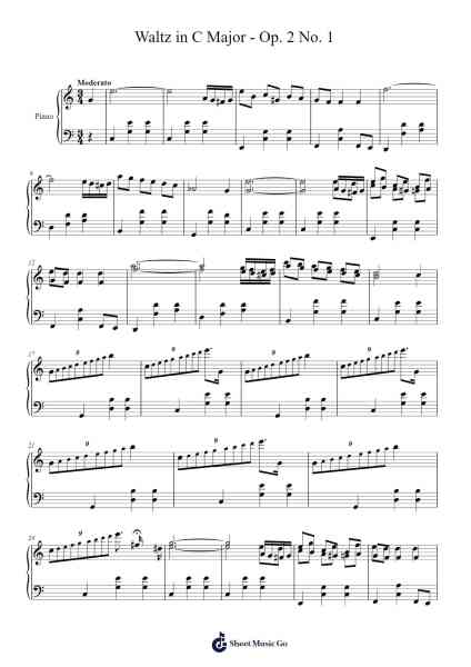 Waltz in C Major, Op. 2 No. 1 Sheet Music by Joseph Xie-Arr.Hagchel Perpel