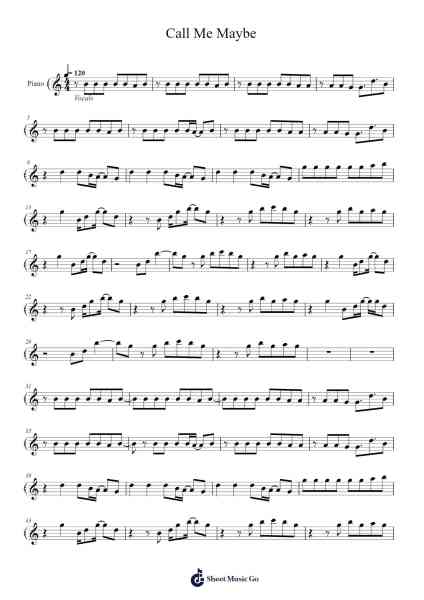 Call Me Maybe Sheet Music by Carly Rae Jepsen-Arr.Babmia