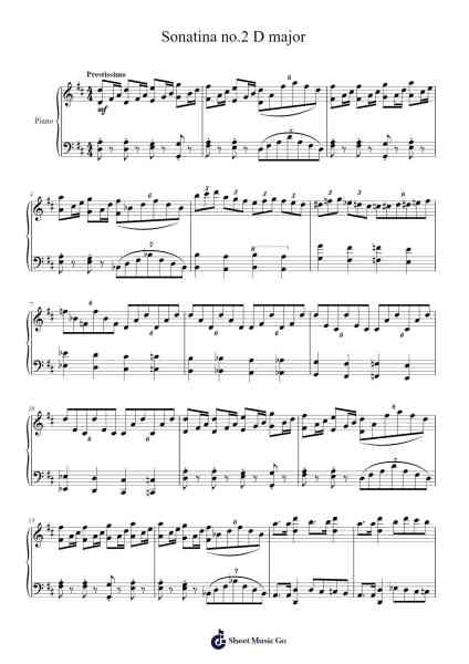 Sonatina no.2 D major Sheet Music by universal dirp-Arr.Gorale Wattia