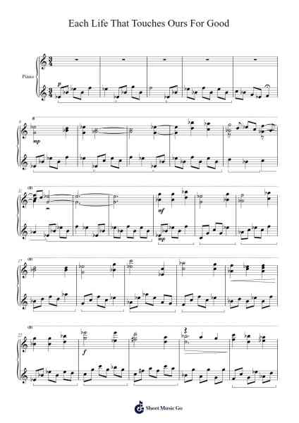 Each Life That Touches Ours For Good Sheet Music by Karen Lynn Davidson/A Laurence Lyon-Arr.Vithel