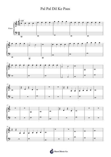 Pal Pal Dil Ke Paas Sheet Music by Samarjeet Sengupta-Arr.Fordniah