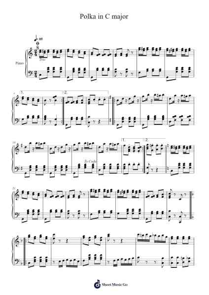 Polka in C major Sheet Music by Junetis Gerian-Arr.Huttgie Bellcol
