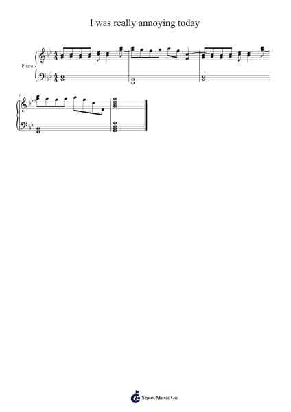 I was really annoying today Sheet Music by Hanji Zoe-Arr.Belllas Priestsopp