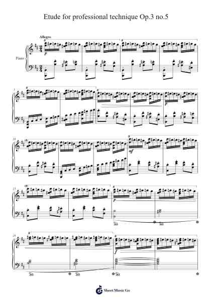 Etude for professional technique Op.3 no.5 Sheet Music by Wyattlaide-Arr.Vanralph Aunald