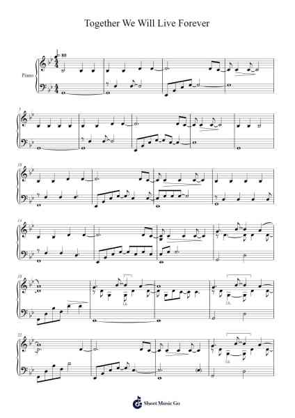Together We Will Live Forever Sheet Music by Clint Mansell-Arr.Hartepeare