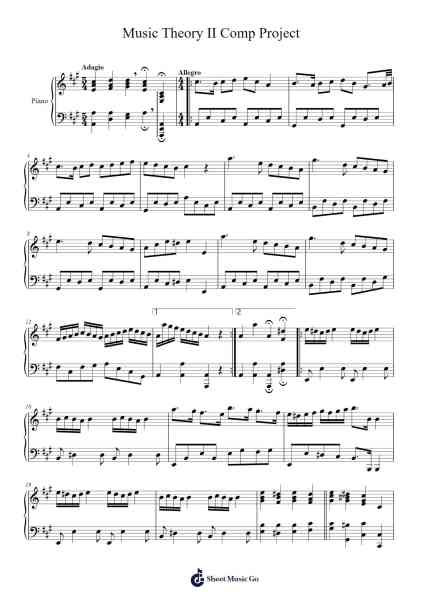 Music Theory II Comp Project Sheet Music by Mulith Leifgus-Arr.Springgene