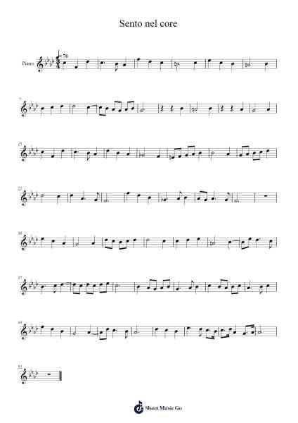 Sento nel core Sheet Music by Alessandro Scarlatti-Arr.Holmesmax