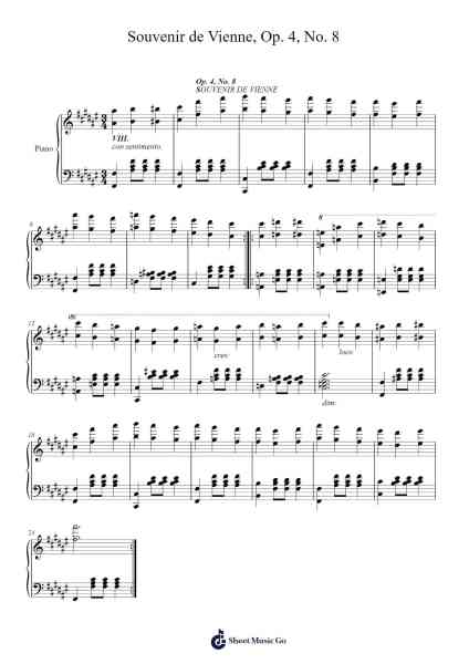 Souvenir de Vienne, Op. 4, No. 8 Sheet Music by Sigismond Thalberg-Arr.Osger