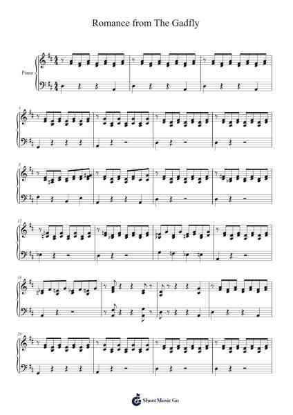 Romance from The Gadfly Sheet Music by Shostakovich-Arr.Dartricia Curcrofts