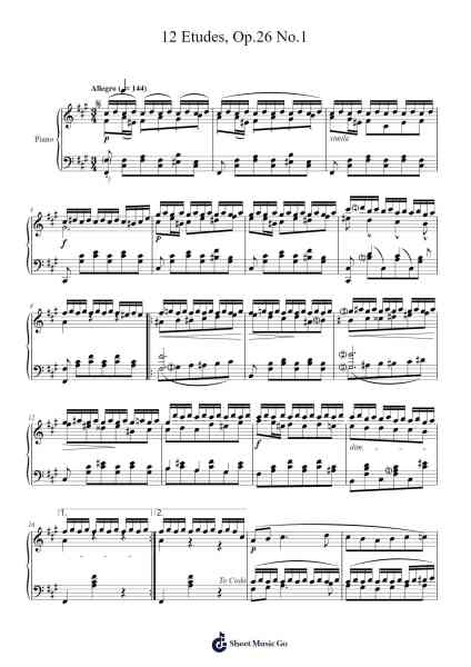 12 Etudes, Op. 26 No. 1 Sheet Music by Sigismond Thalberg-Arr.Woolfleen Juskirk