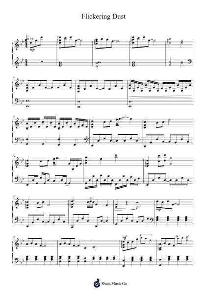 Flickering Dust Sheet Music by 柒玖-Arr.Arkuk Househous