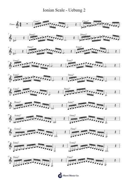 Ionian Scale - Uebung 2 Sheet Music by -Arr.Mattrie