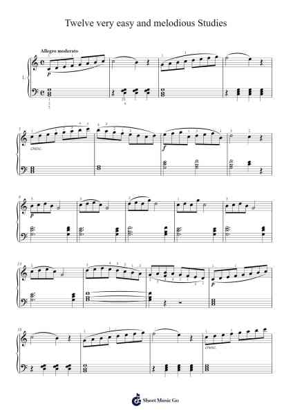 Twelve very easy and melodious Studies Sheet Music by L. Streabbog-Arr.Pubeth Ledi