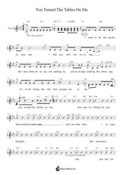 You Turned The Tables On Me Sheet Music by Louis Alter-Arr.Alac Floleigh