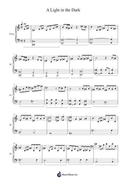 A Light in the Dark Sheet Music by Zasopp Beeryonng-Arr.Chloemen O'Cazie