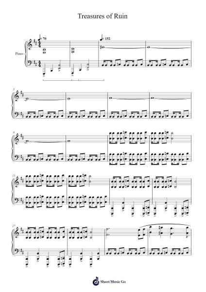Treasures of Ruin Sheet Music by Junichi Masuda-Arr.Mollkerr