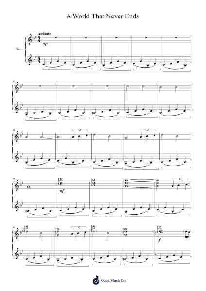 A World That Never Ends Sheet Music by Frankno Bardred-Arr.Stanthy