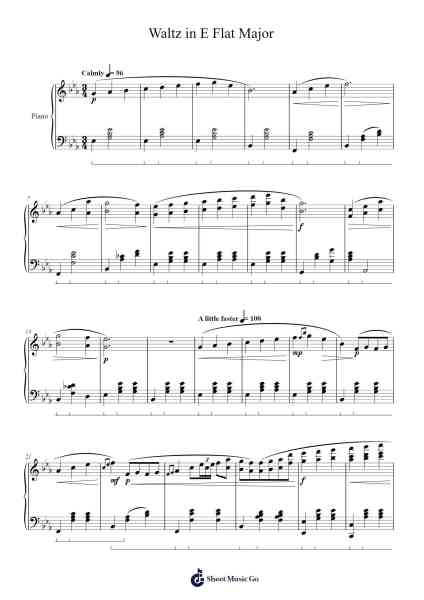 Waltz in E Flat Major Sheet Music by Miller4h9-Arr.Osbrow Joeholt